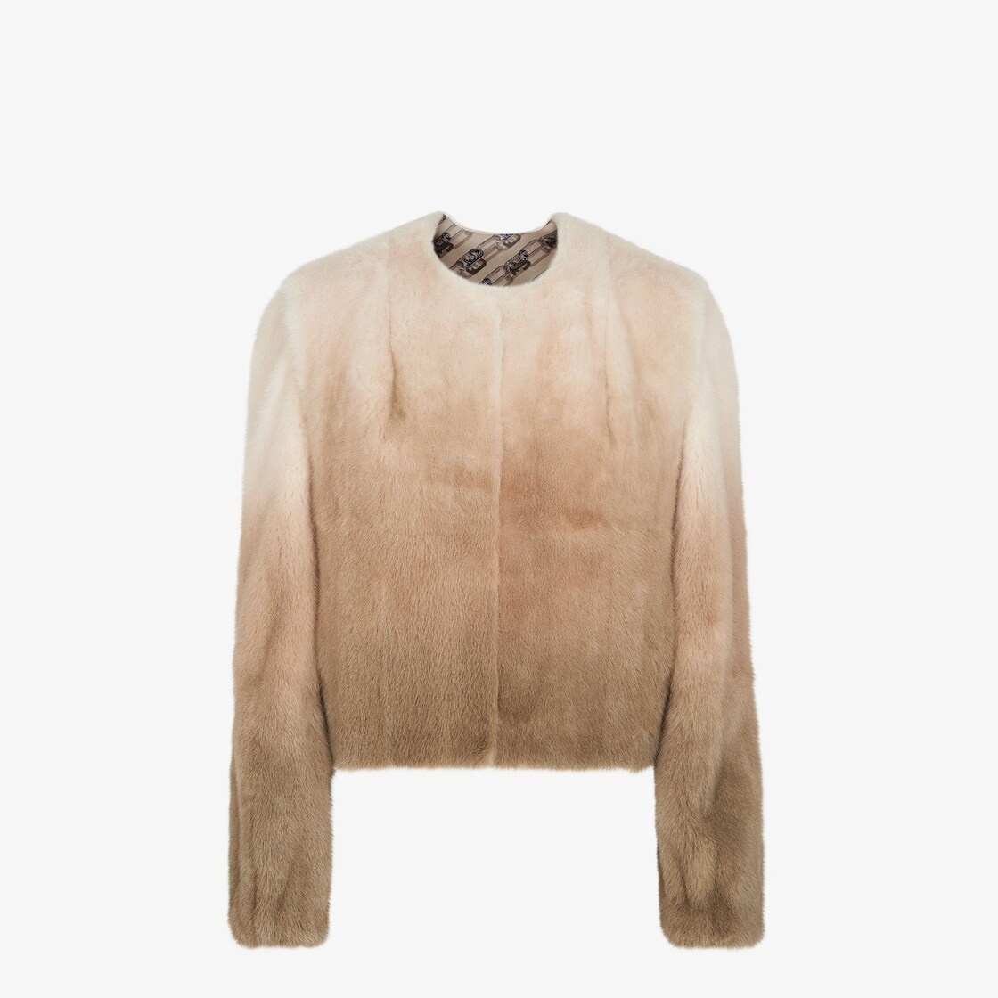 Cream graduated mink jacket - 1