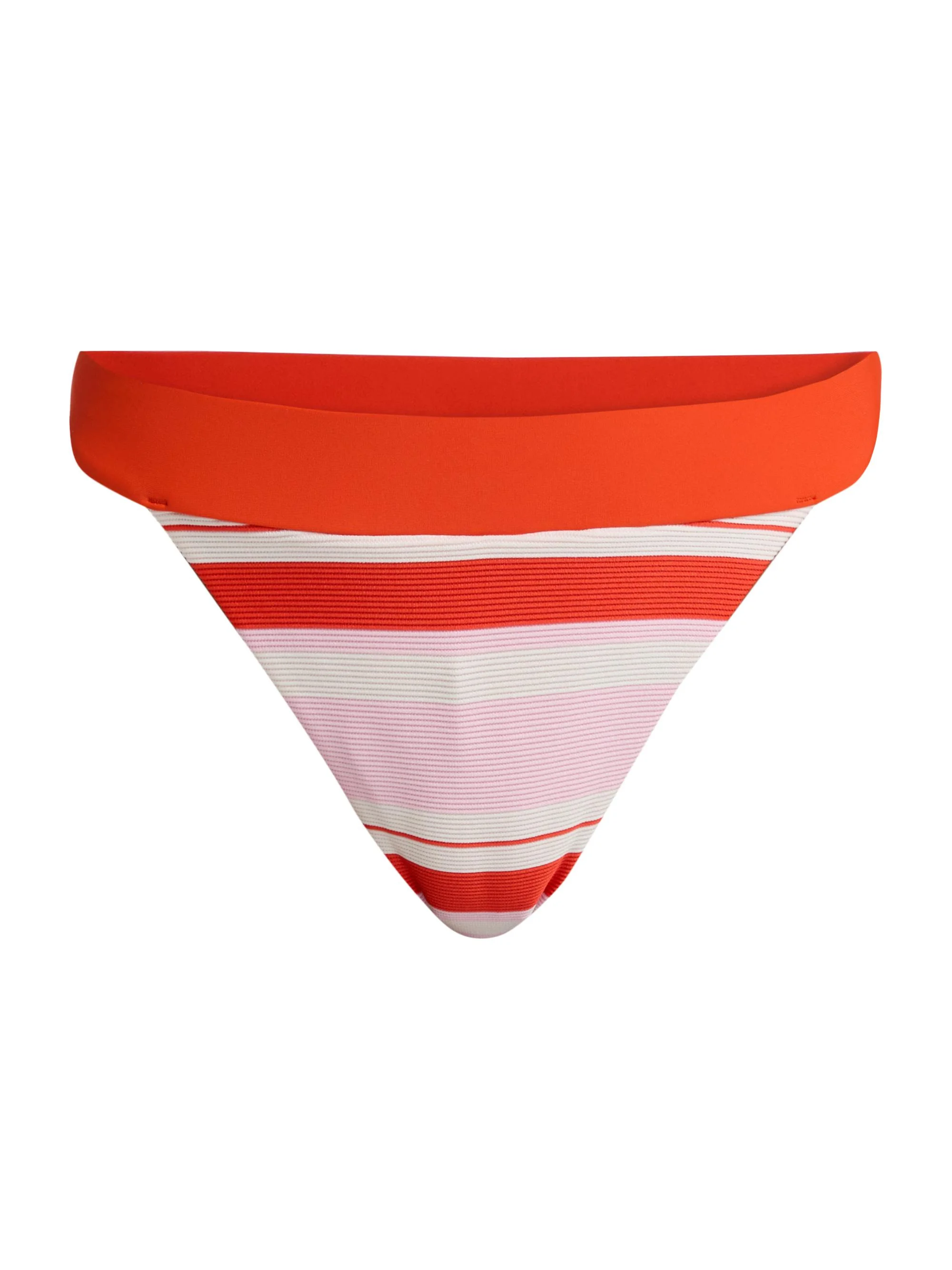Women's Kristy Striped Bikini Bottom - Lobster Stripe - 1