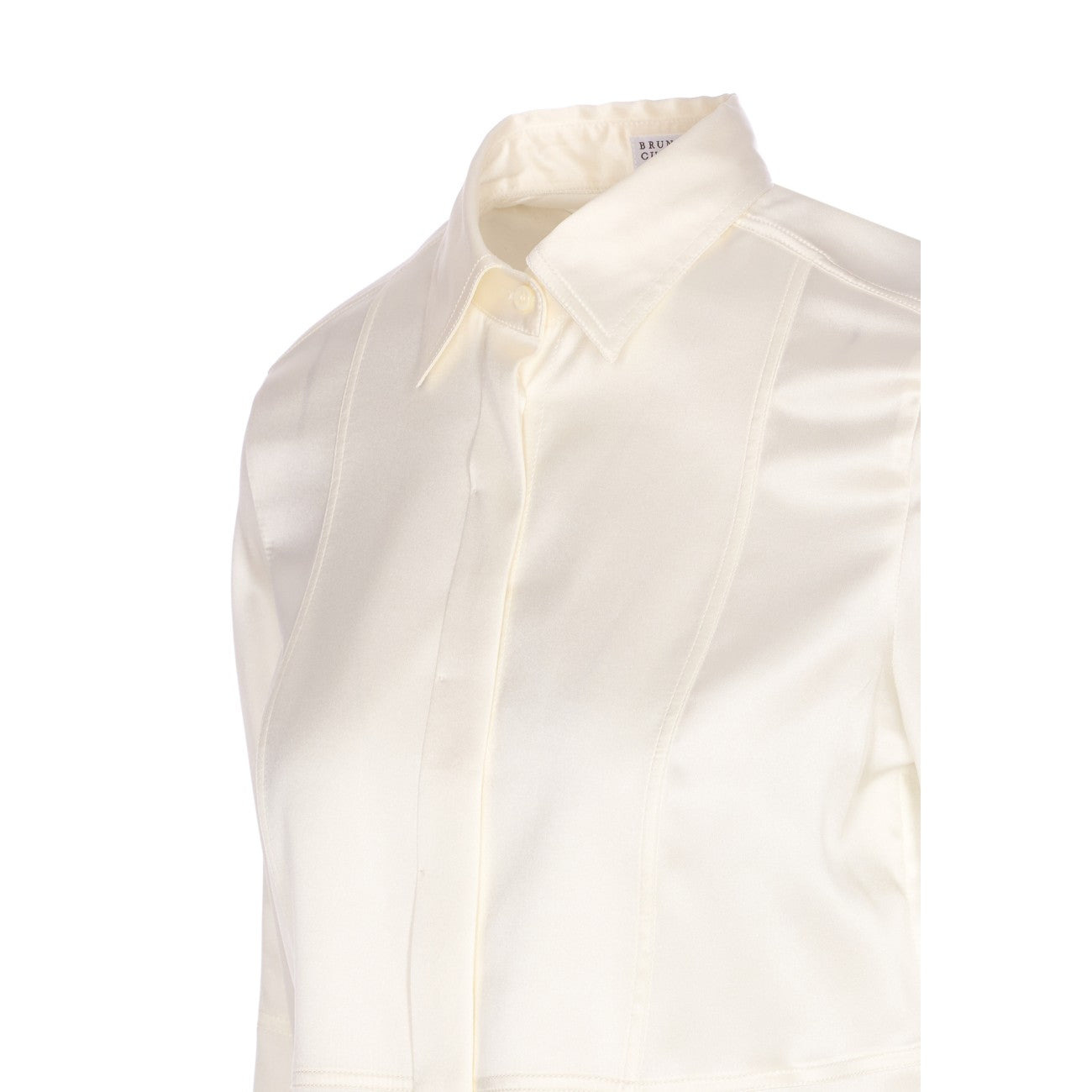 Brunello Cucinelli Women Shirt Satin Stretch With Monile - 3