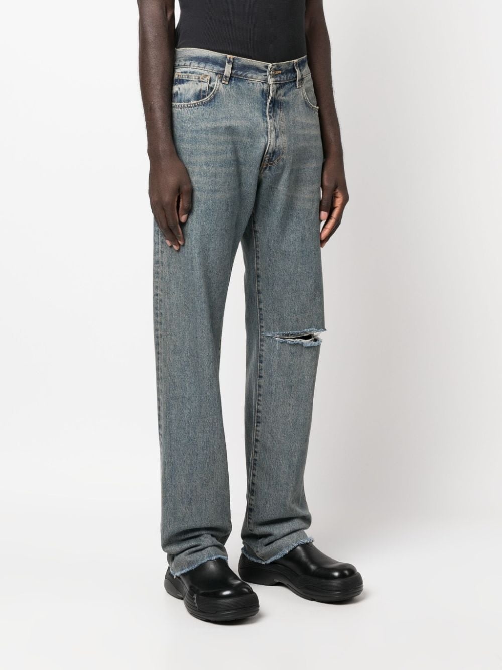 mid-rise rip-detail jeans - 3