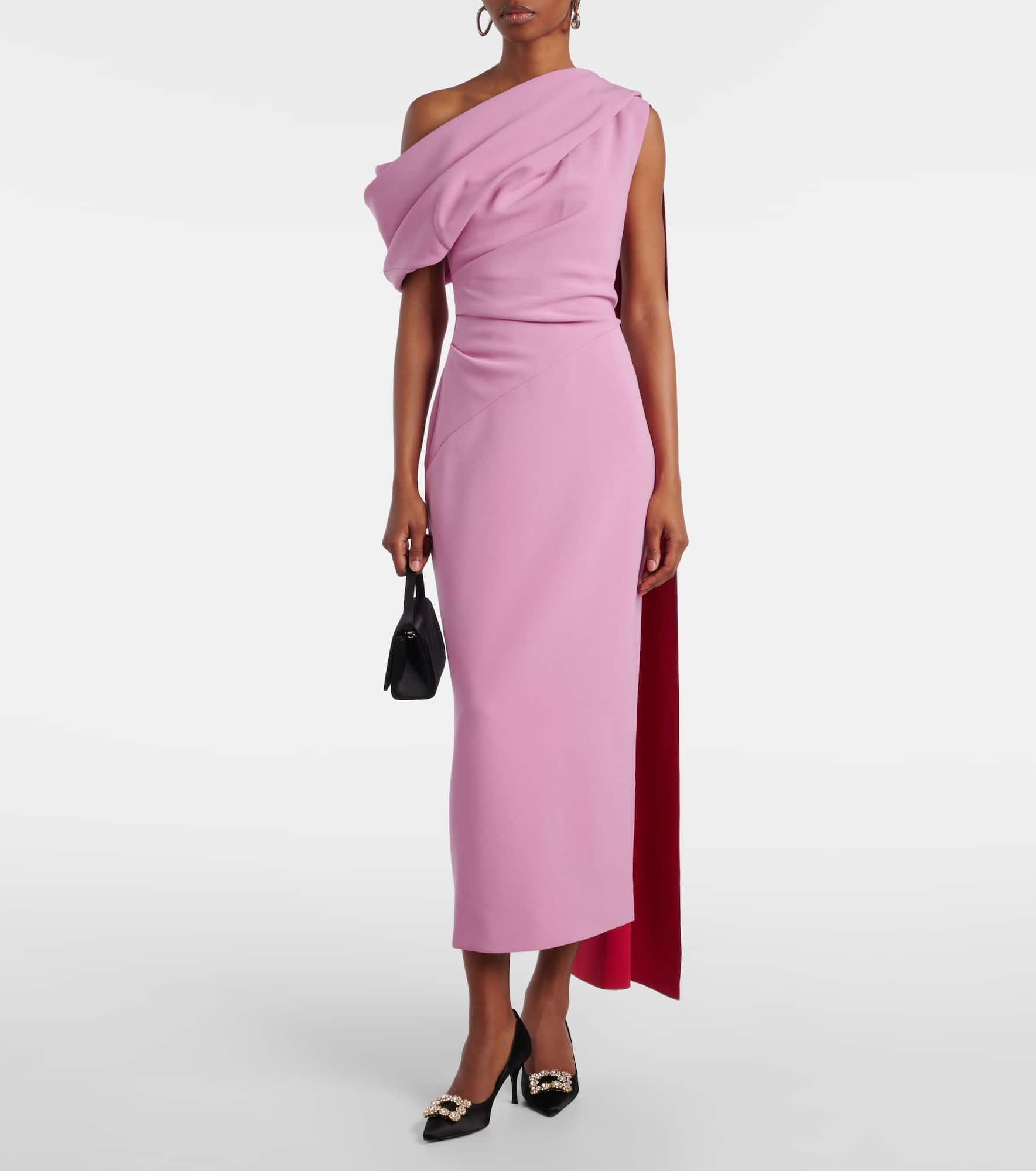 Maite caped draped midi dress - 2