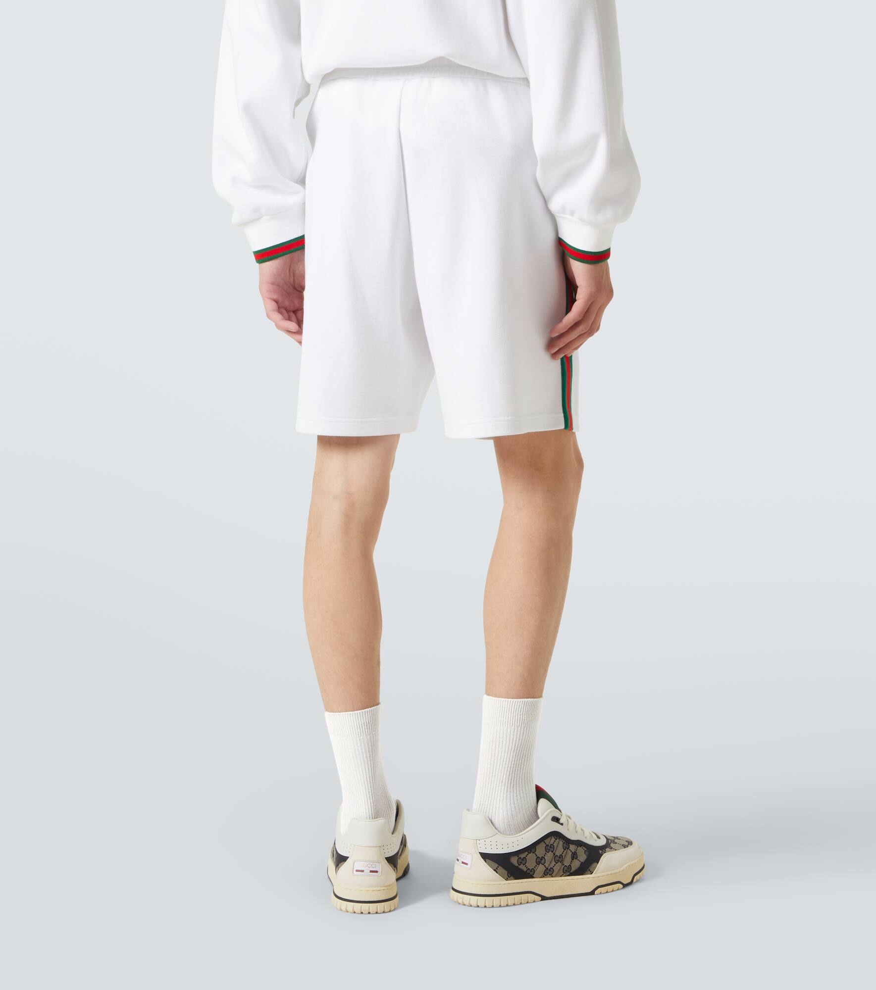Webstripe cotton jersey shorts - 4