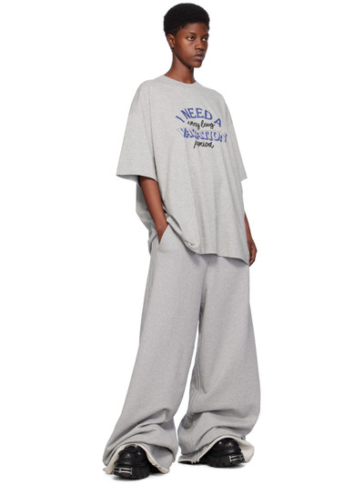 VETEMENTS Gray Rolled Cuff Lounge Pants outlook