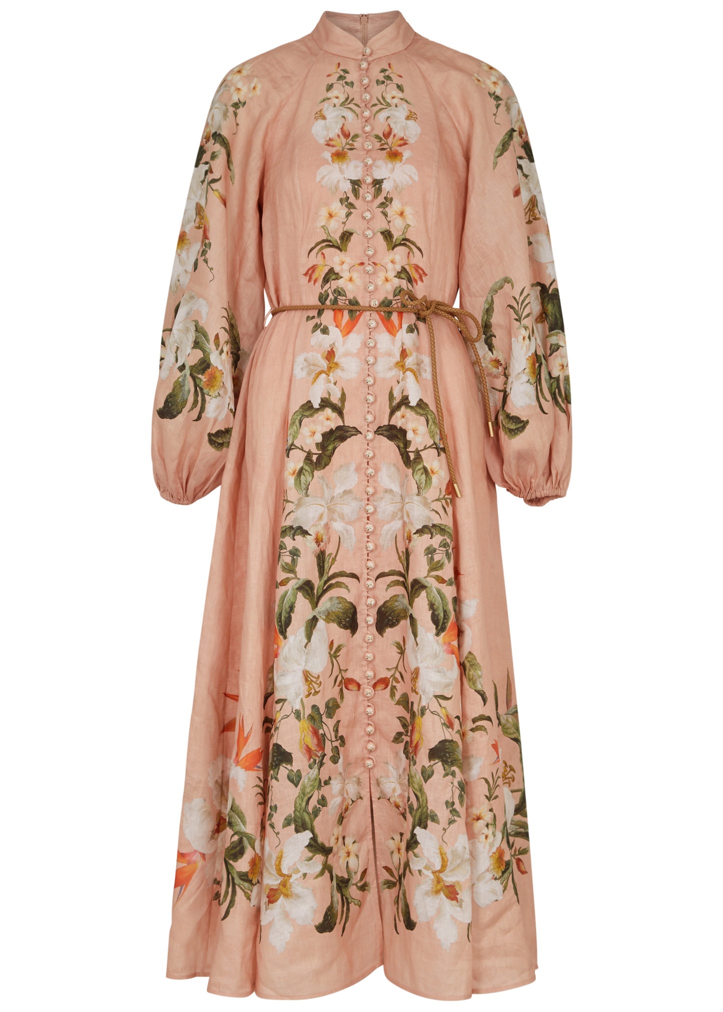 Lexi Billow floral-print linen midi dress - 1