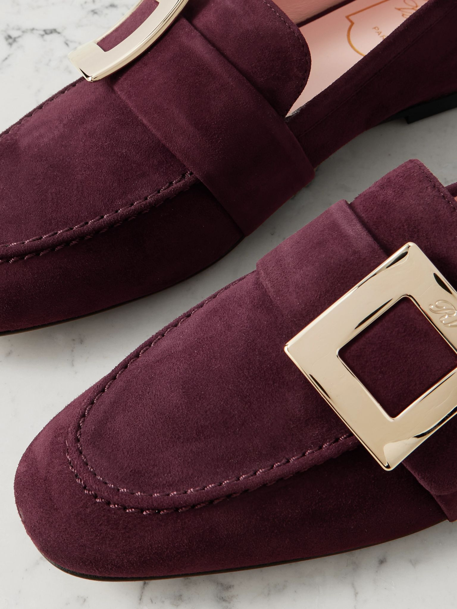 Buckled suede loafers Red - 4