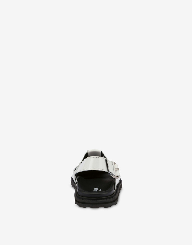 Moschino SANDALS IN BRUSHED CALF LEATHER SPORTY outlook