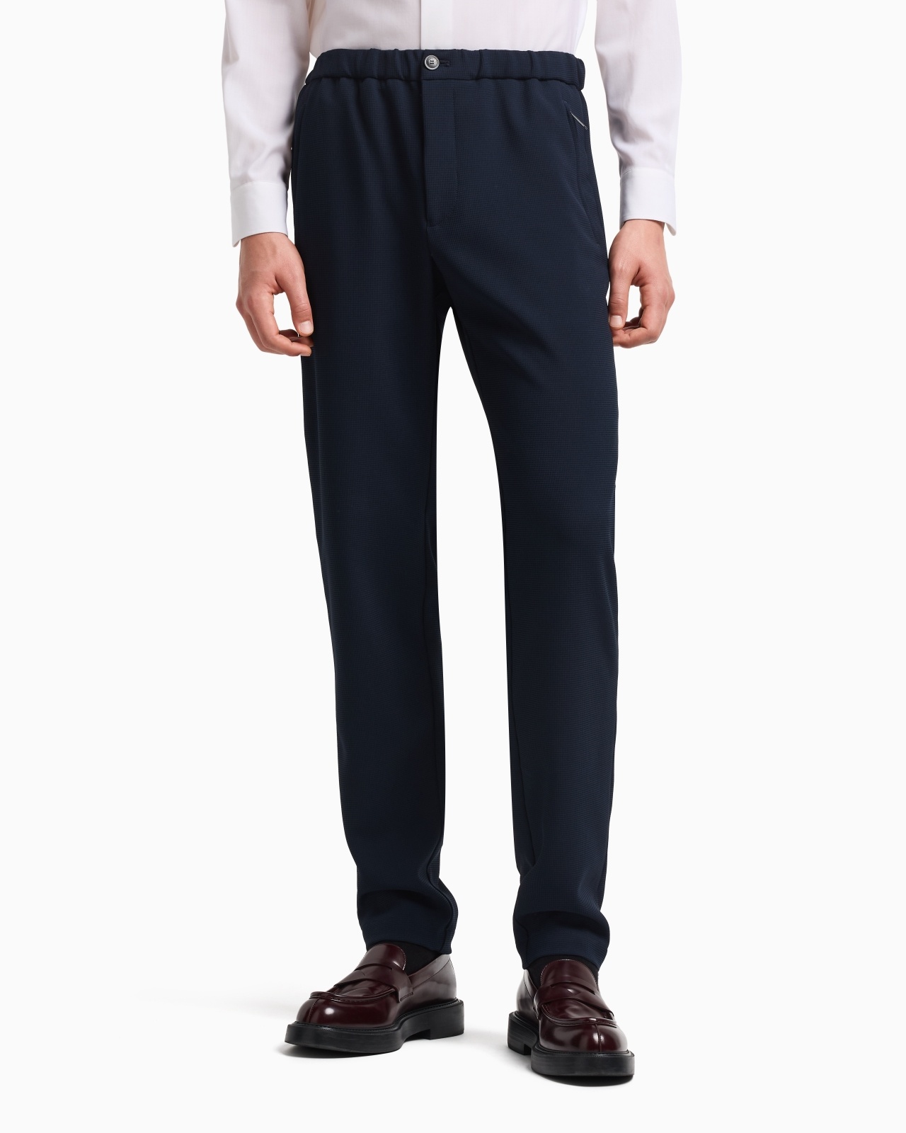 ICON 3D PIQUÉ-EFFECT CRÊPE JERSEY TROUSERS - 4