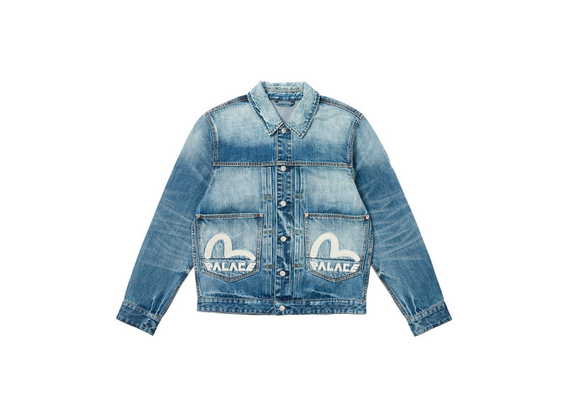 PALACE EVISU DICE DENIM JACKET LIGHT WASH - 1