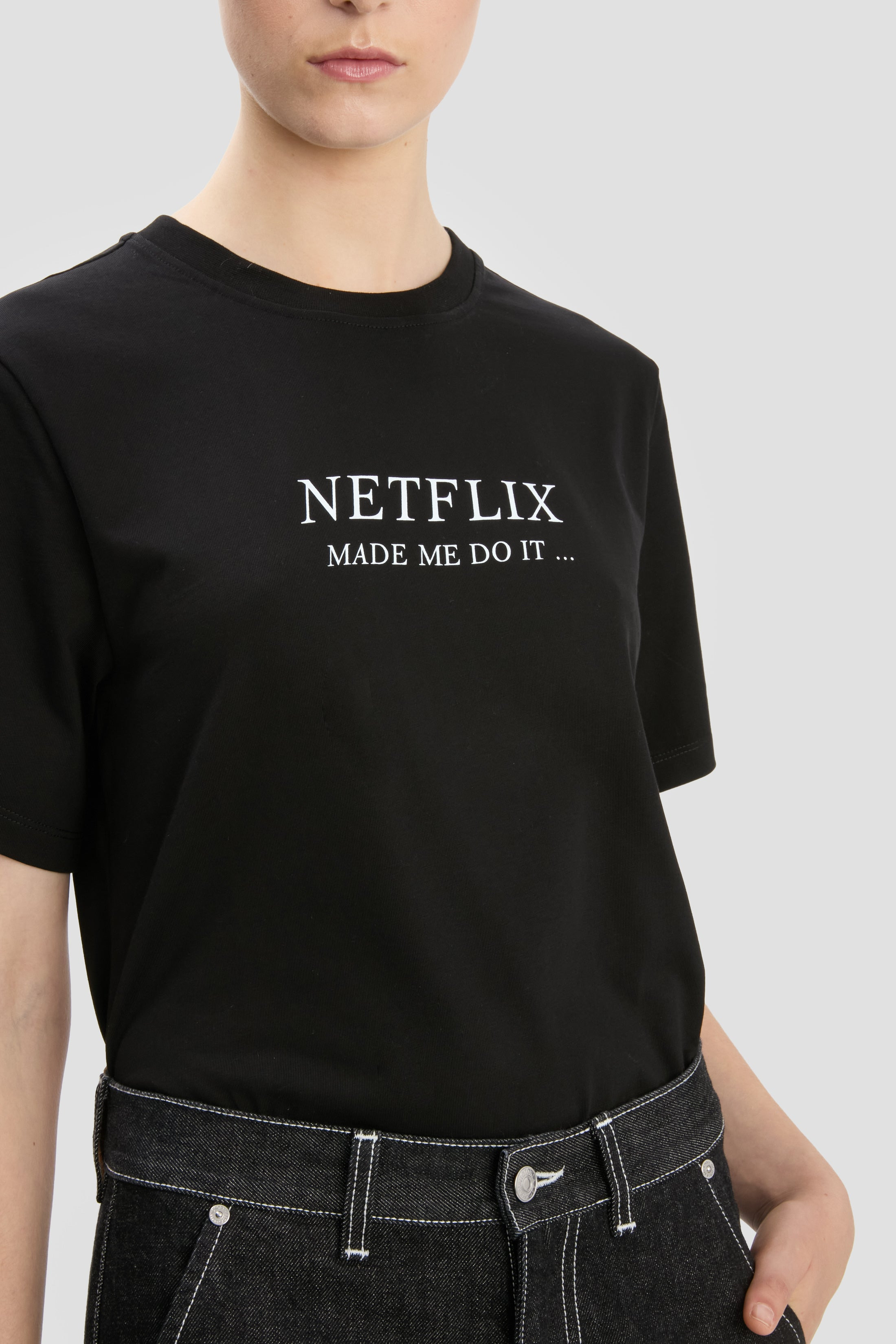 Slogan Tee In Black Made Me Do It - 4