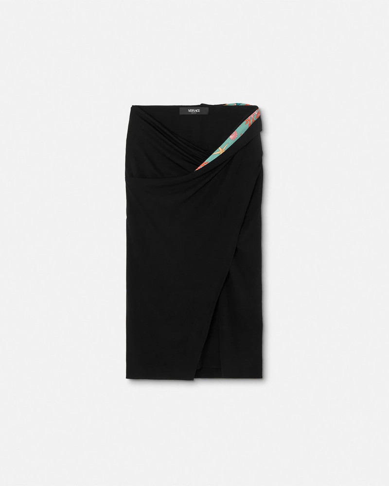 Underwater Barocco Draped Midi Skirt - 1
