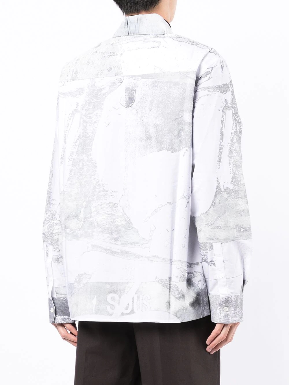 faded-print oversized cotton shirt - 4