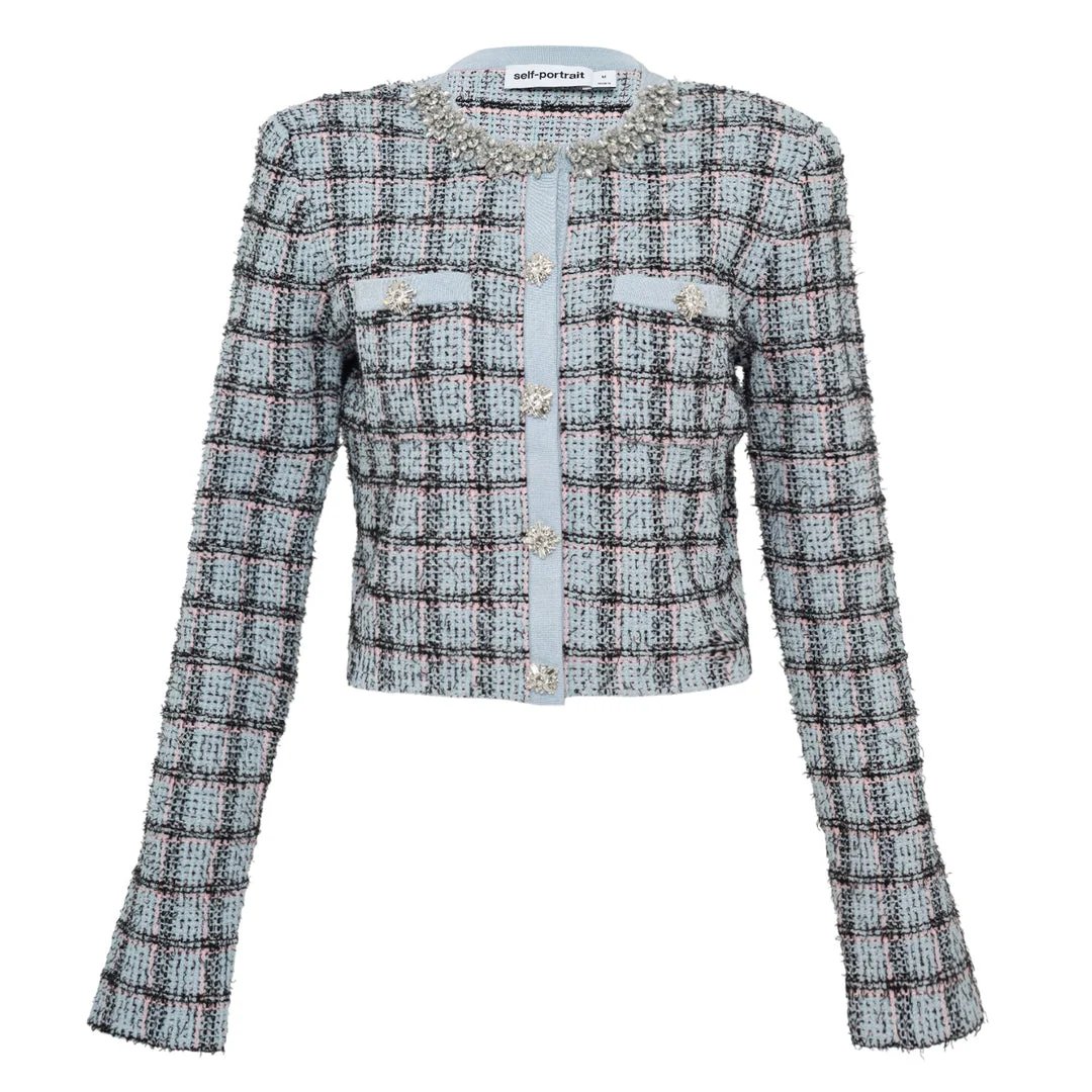 Blue Check Cardigan - 1