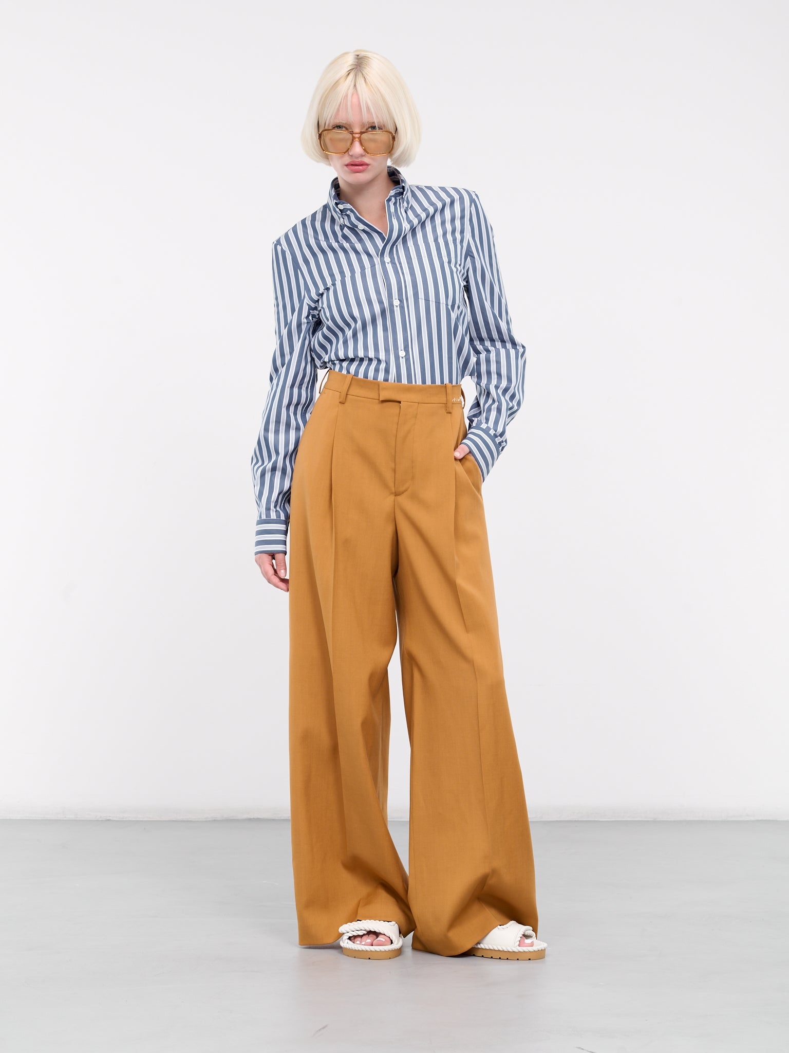 Cropped Stripe Shirt - 6