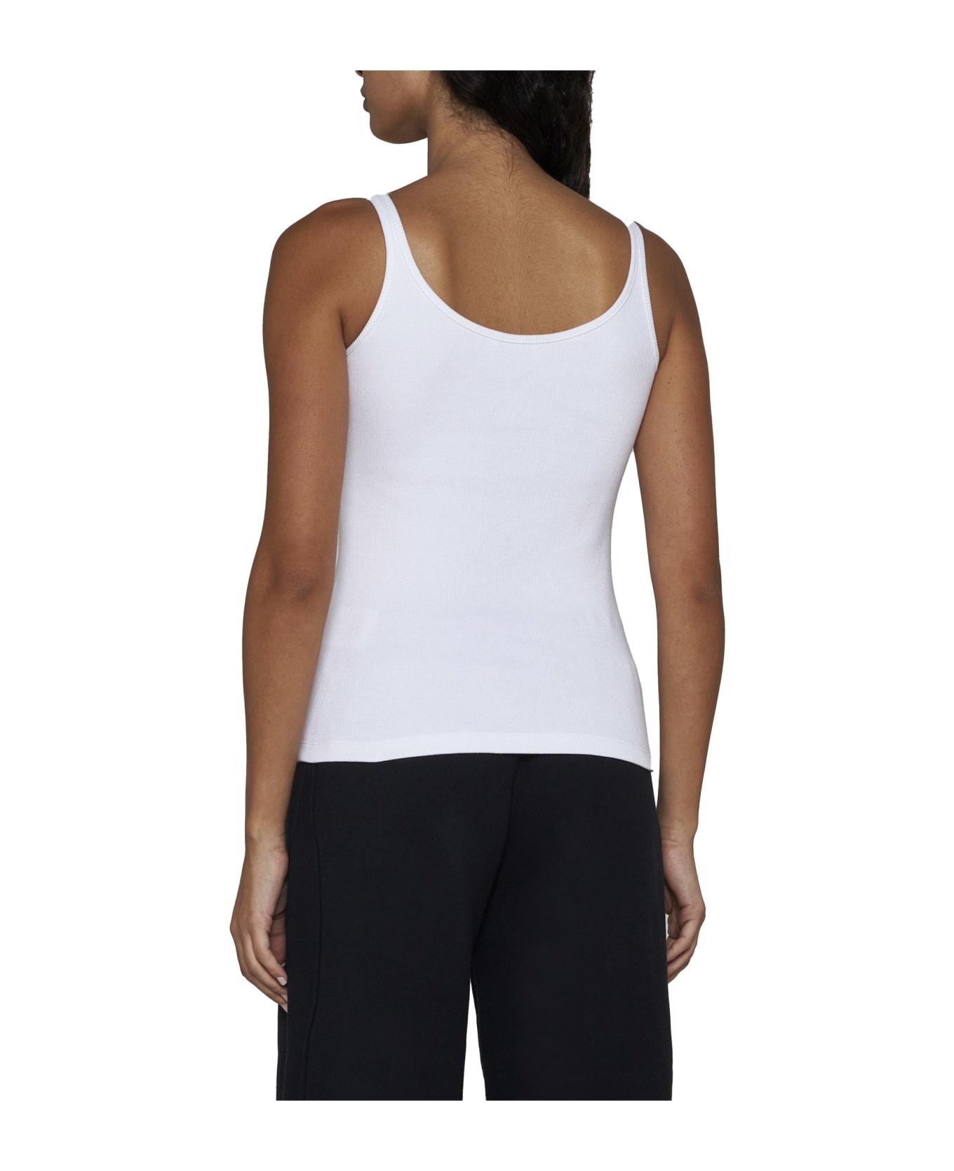 Stretch Cotton Tank Top With Logo - 4