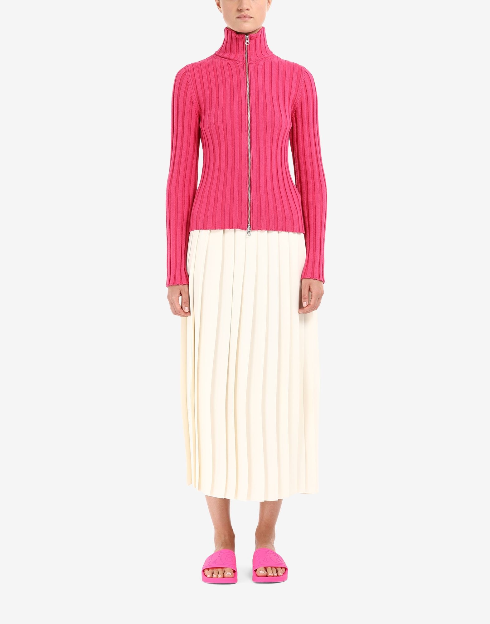 Logo ribbed zip sweater - 2