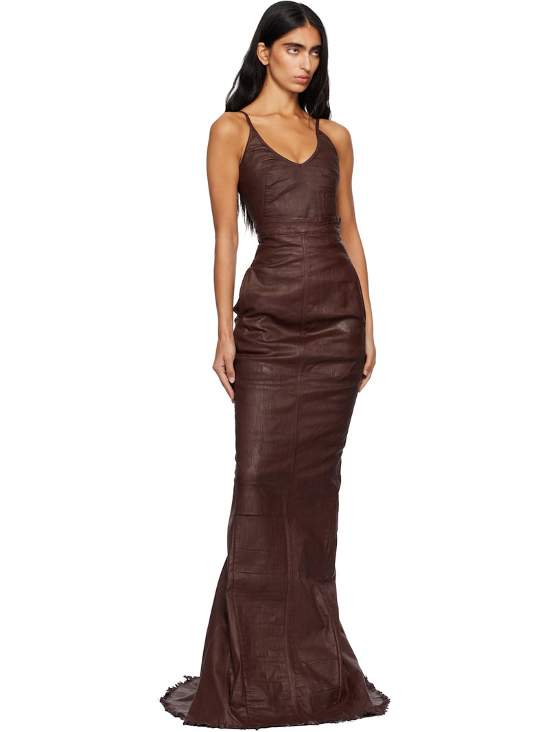 Rick Owens DRKSHDW Burgundy Concordians Lido Maxi Skirt outlook