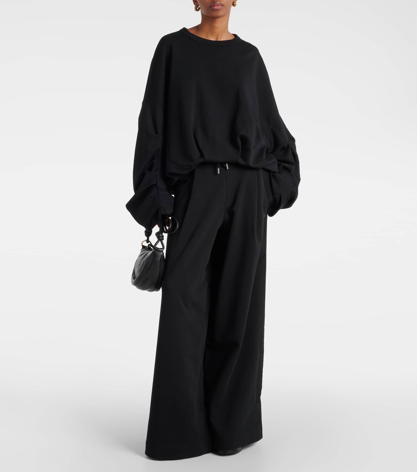 Cotton jersey wide-leg sweatpants - 2
