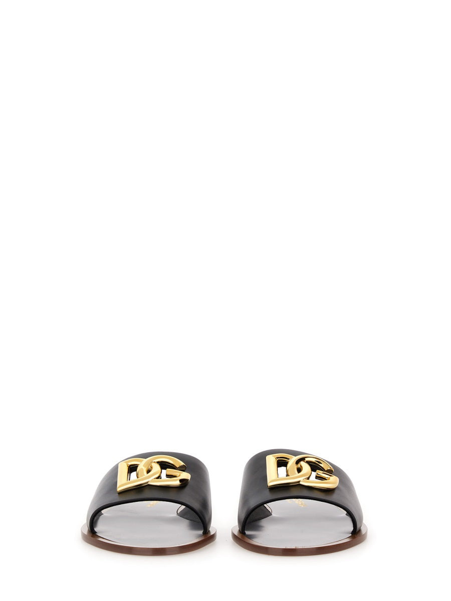 Dolce & Gabbana Women Leather Slide Sandal - 4