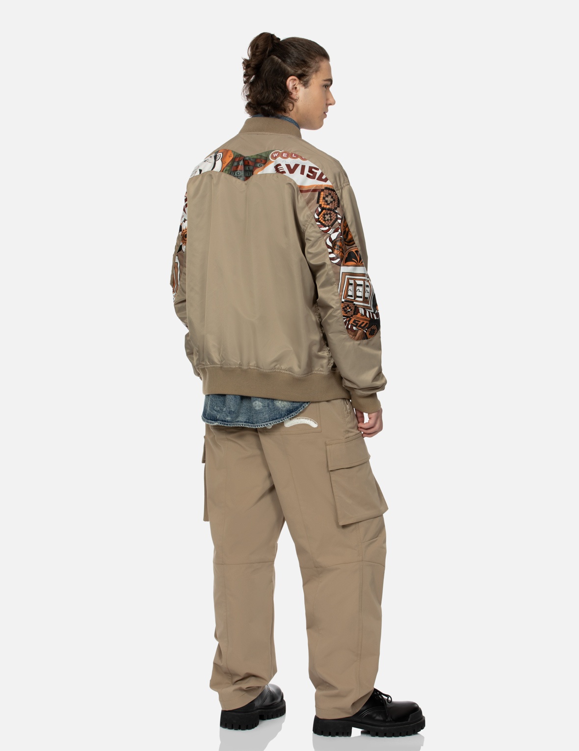 "VIRTUAL VACATION" DAICOCK PRINT LOOSE FIT BOMBER JACKET - 3