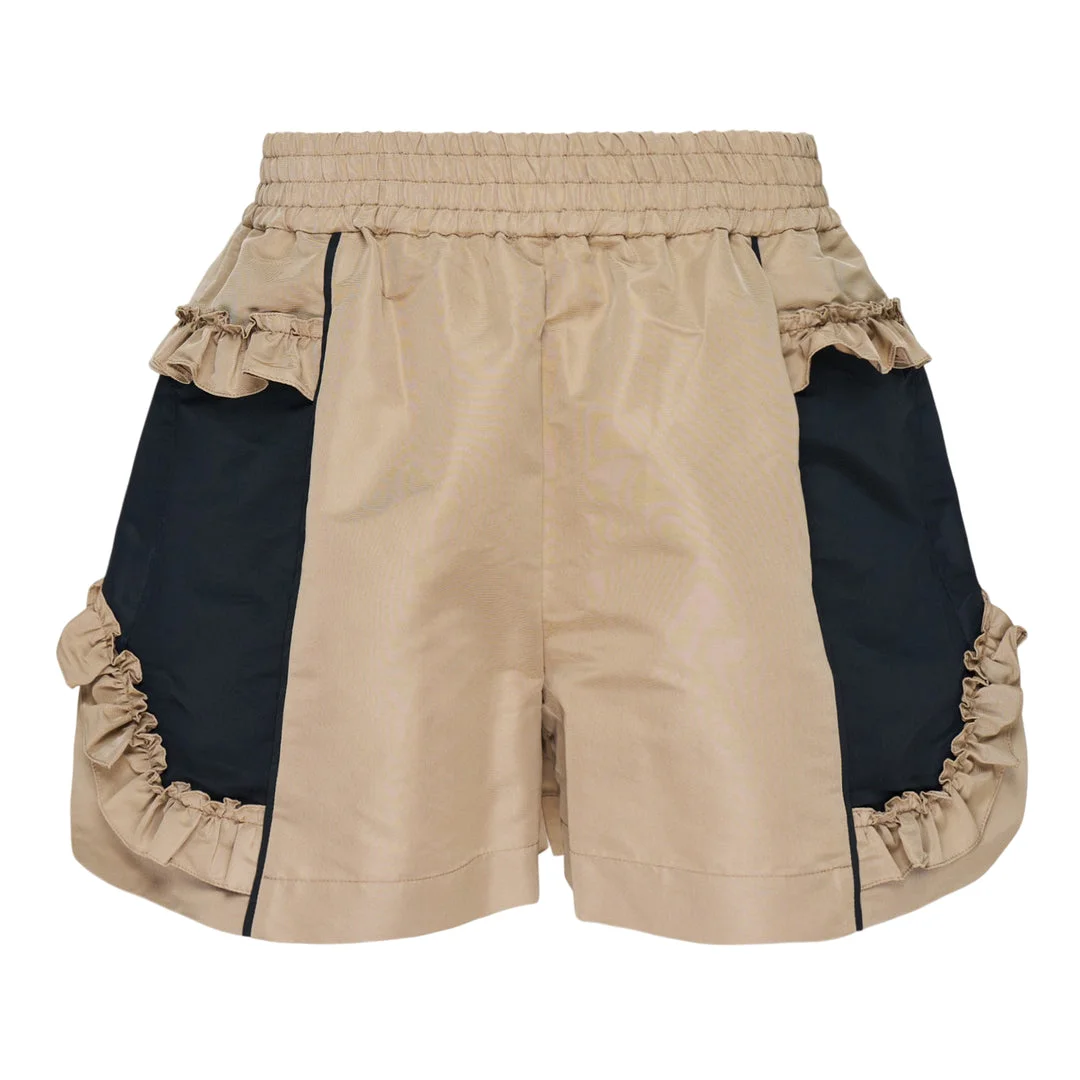 Ruffle Frill Split-Hem Track Shorts - 1