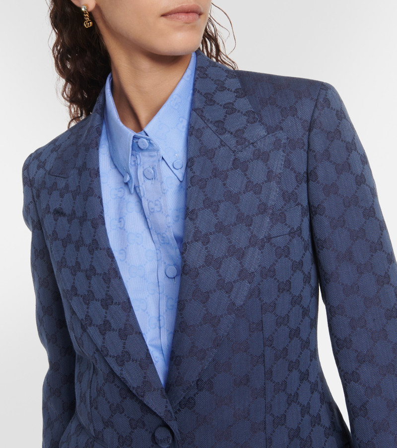 GG linen and cotton jacquard blazer 4