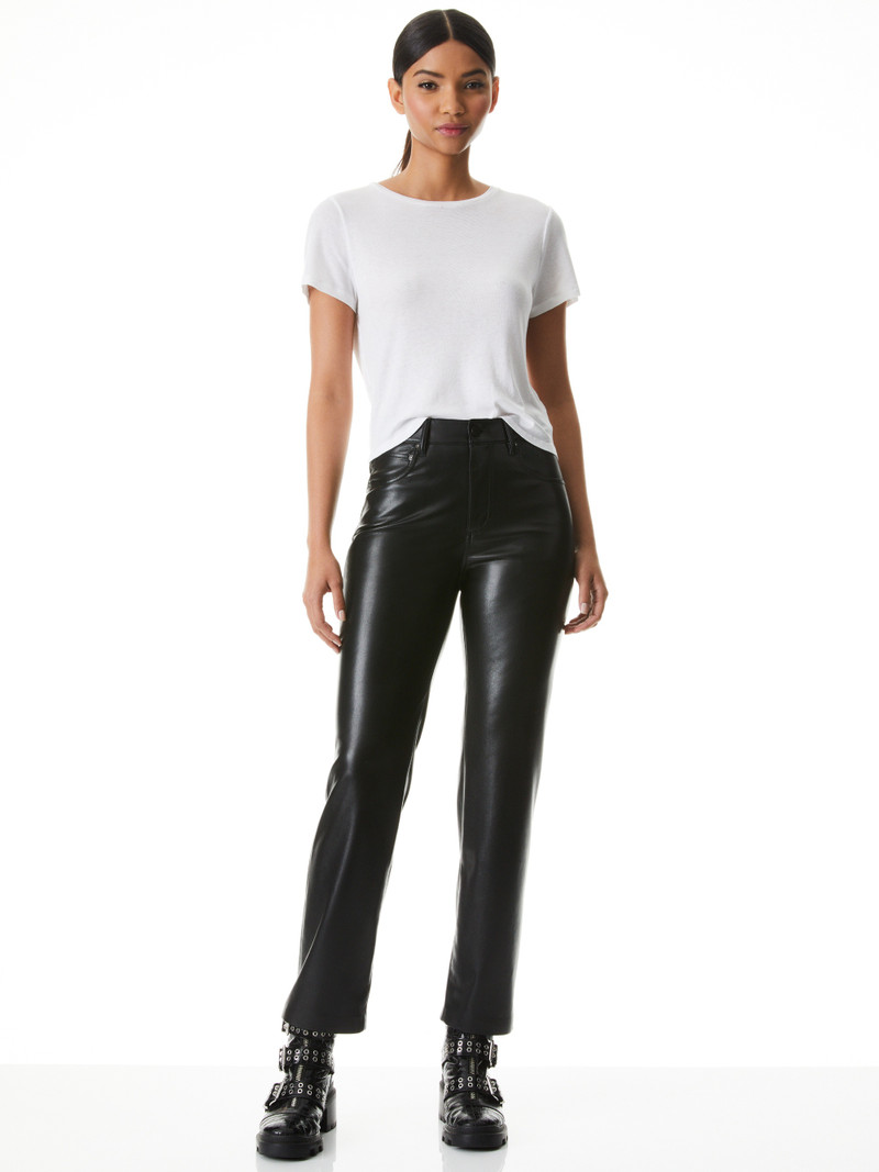 Alice + Olivia AMAZING VEGAN LEATHER BOYFRIEND PANT outlook
