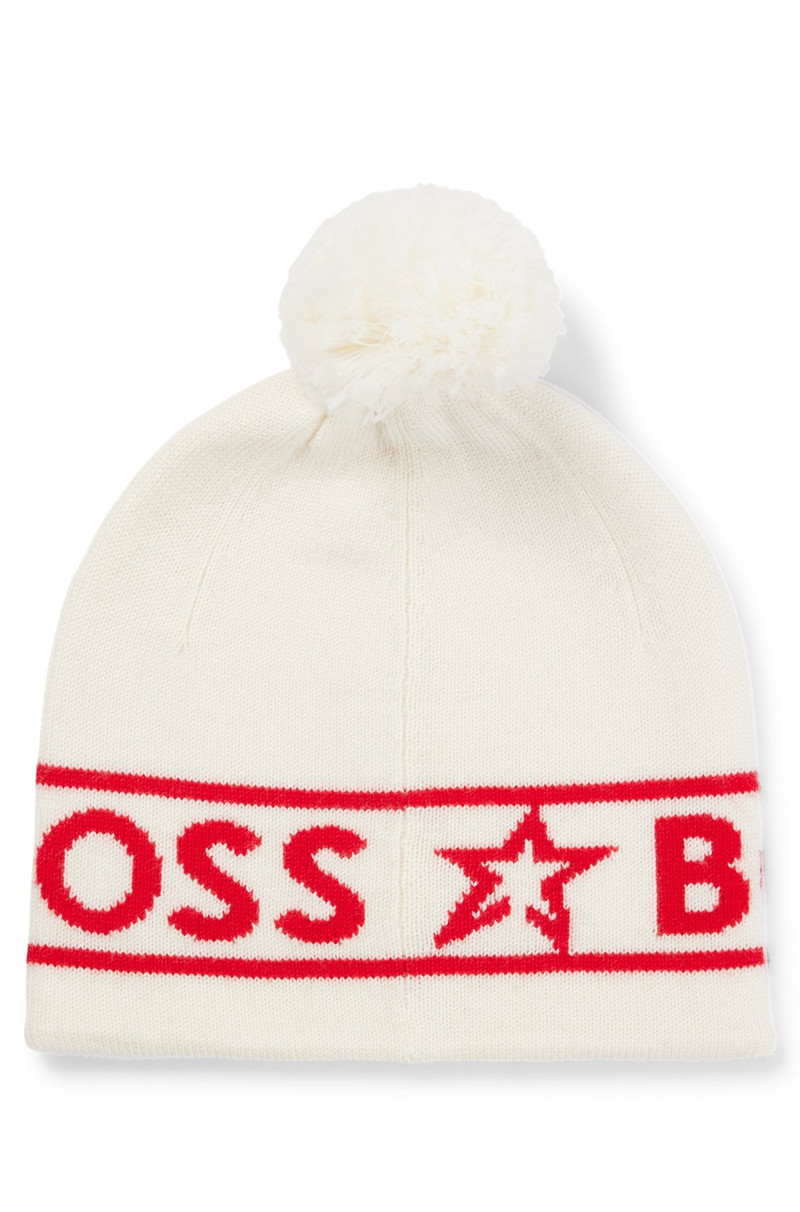 BOSS BOSS X PERFECT MOMENT WOOL BEANIE HAT WITH LOGO INTARSIA outlook