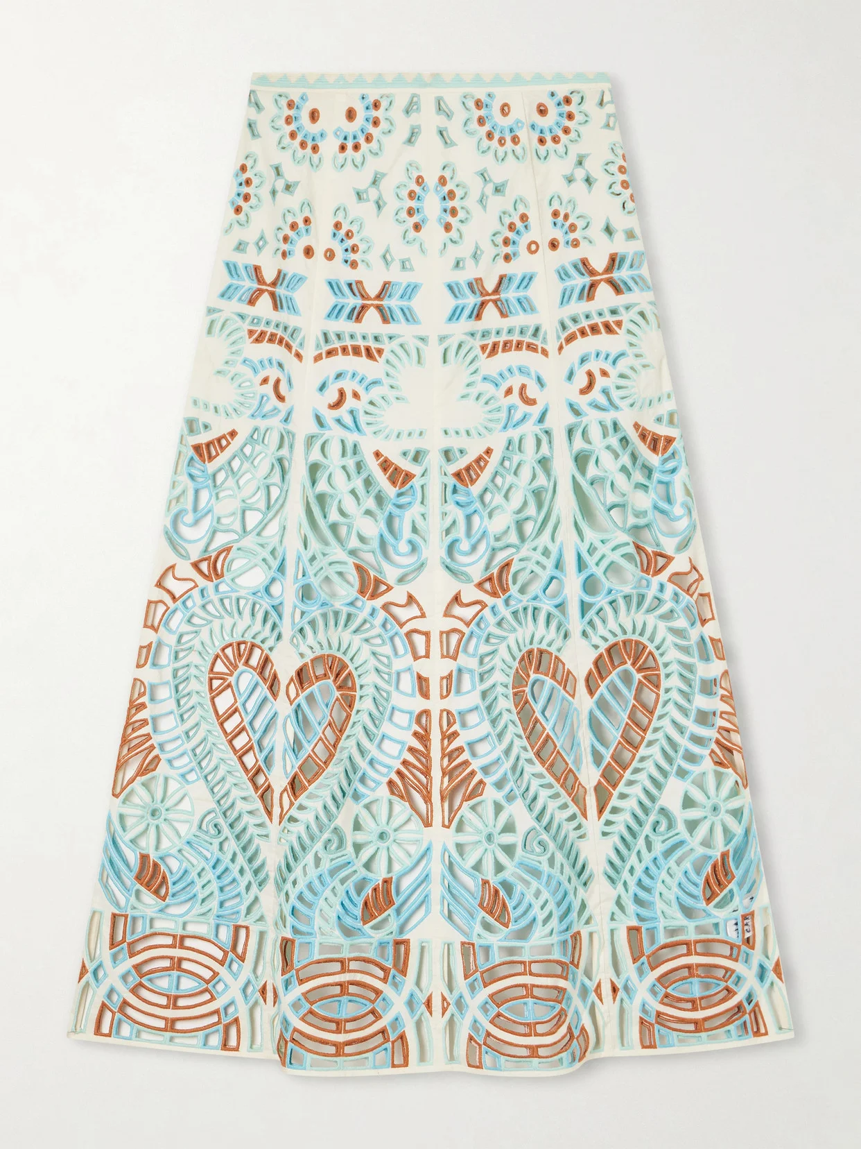 Rita Brisé Mare Broderie Anglaise Cotton Midi Skirt - 1