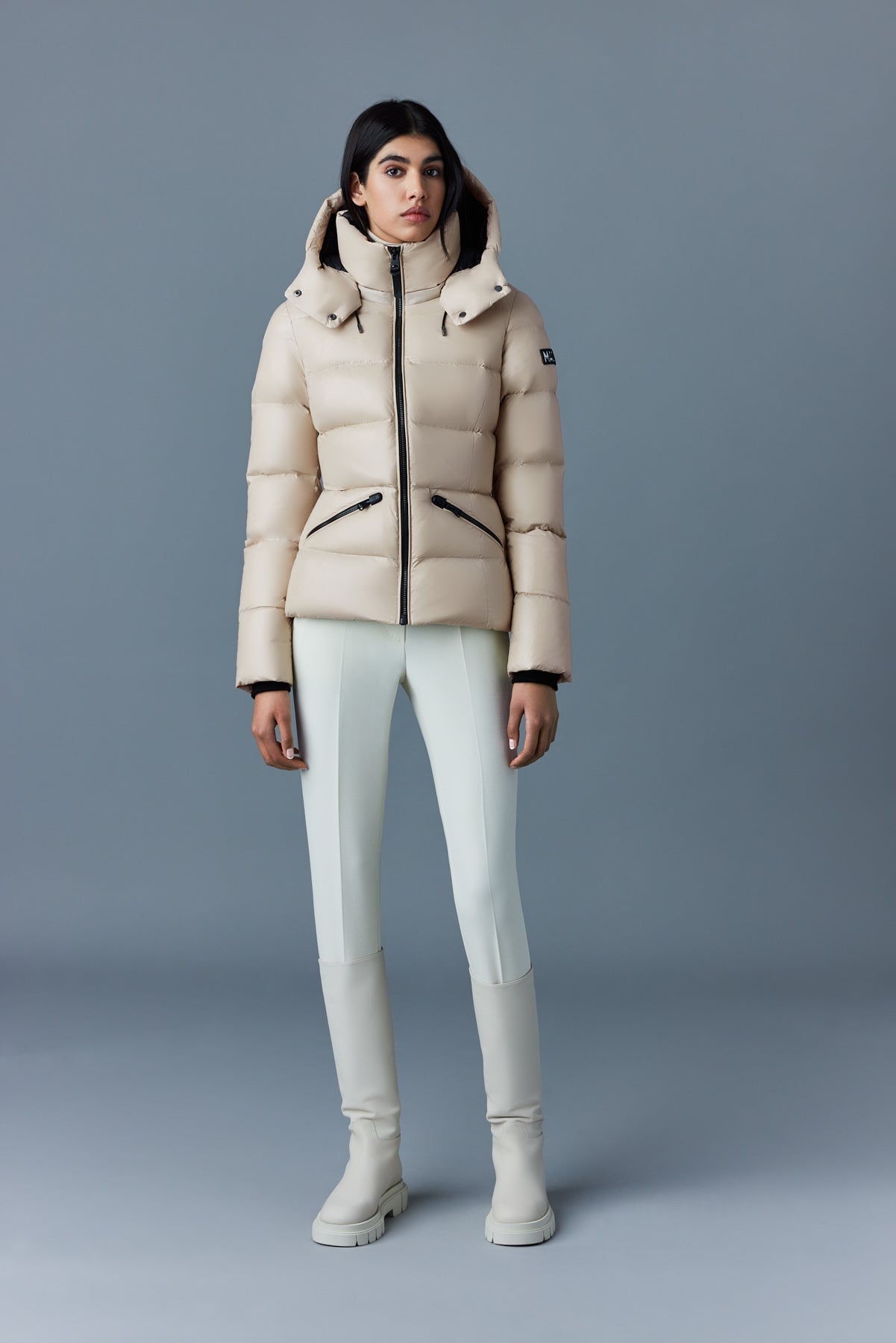 MADALYN lustrous light down jacket with hood for ladies - 1