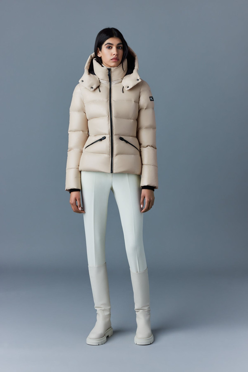 MADALYN lustrous light down jacket with hood for ladies - 1