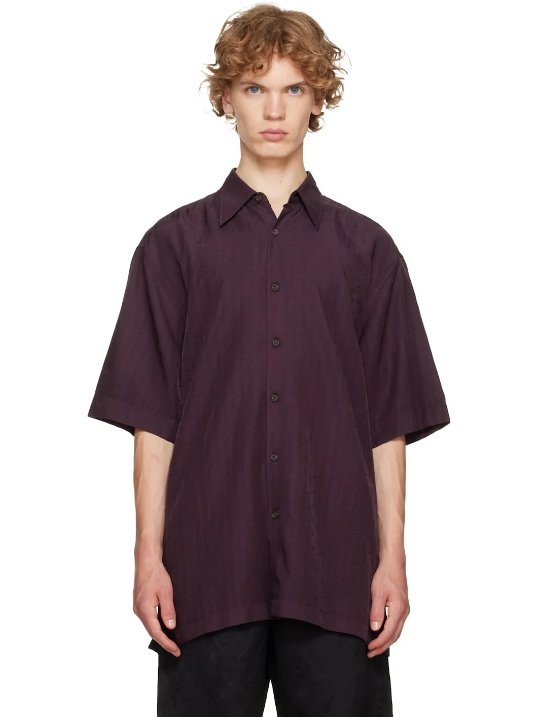 Burgundy Floral Shirt - 1