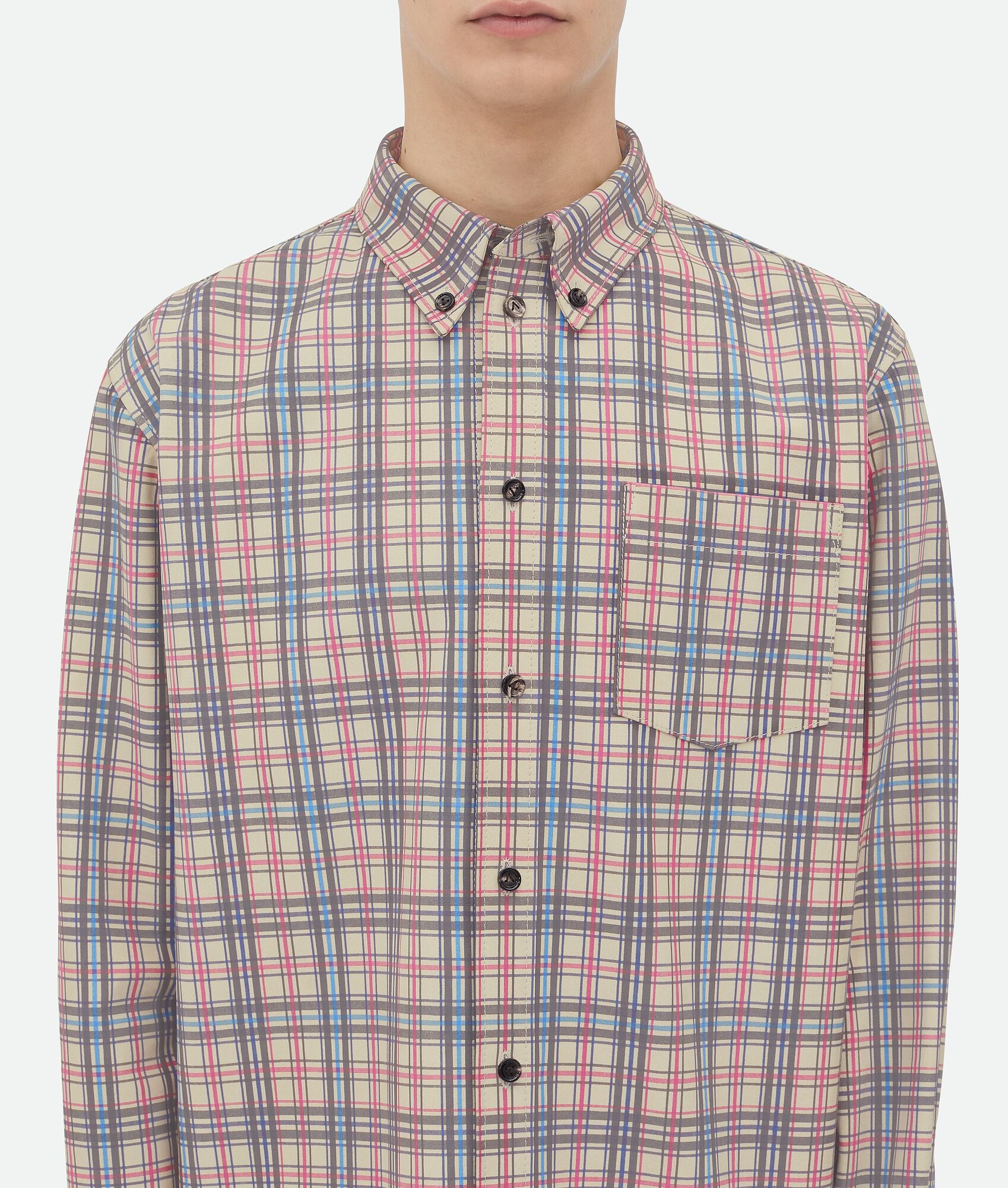 Printed Leather Checked Shirt - 5