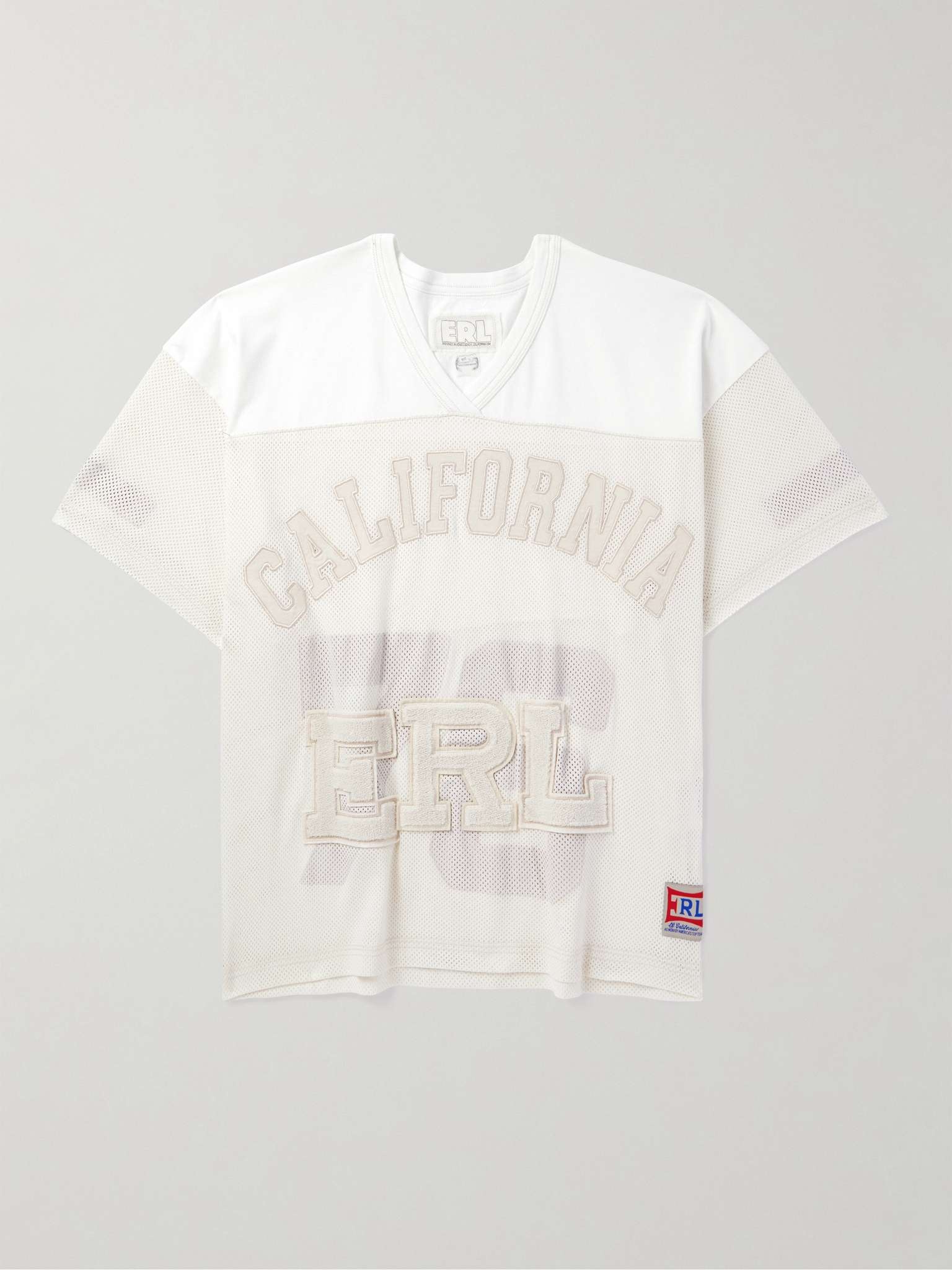 Oversized Logo-Appliquéd Cotton-Jersey and Mesh T-Shirt - 1