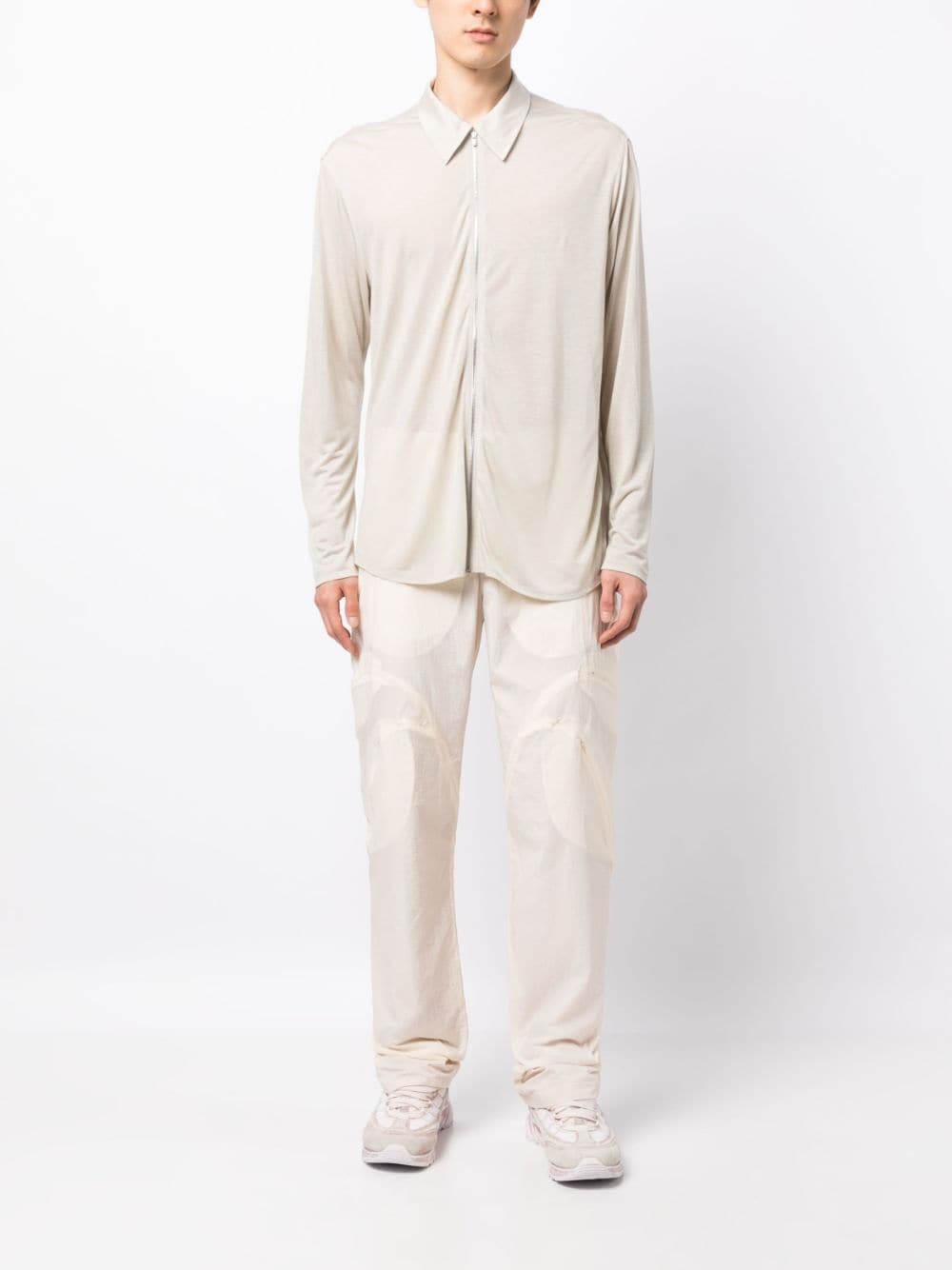 zip-up lyocell shirt - 2