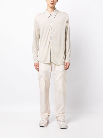 POST ARCHIVE FACTION (PAF) zip-up lyocell shirt outlook