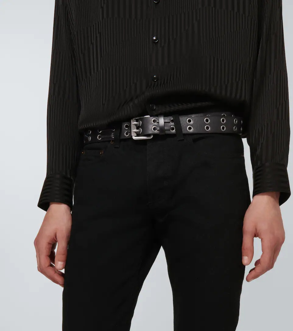 Leather eyelet belt - 2
