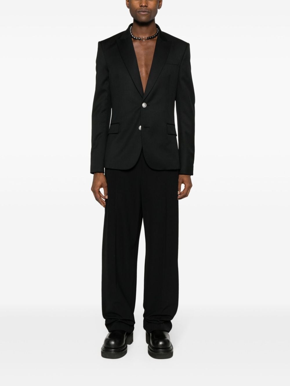 single-breasted wool blazer - 2