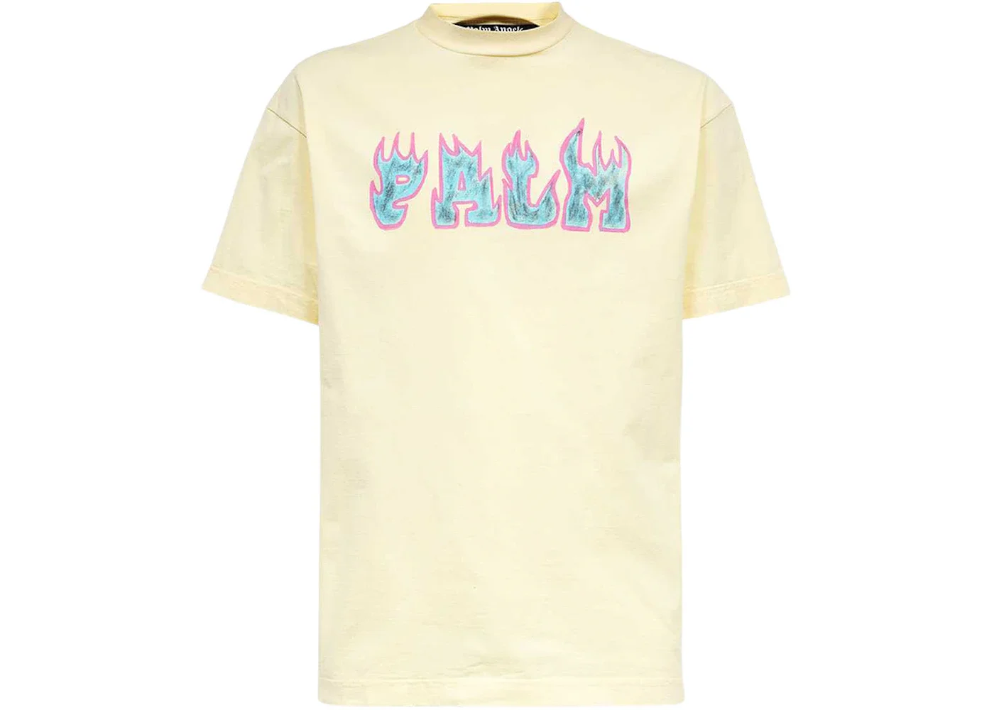 Palm Angels Logo Flames Vint Tee White/Purple - 1