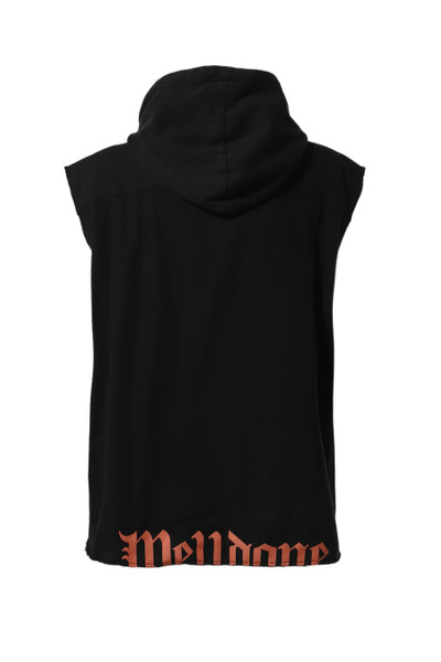 We11done BLACK HOODED SLEEVELESS BUTTON UP SHIRT / BLK outlook