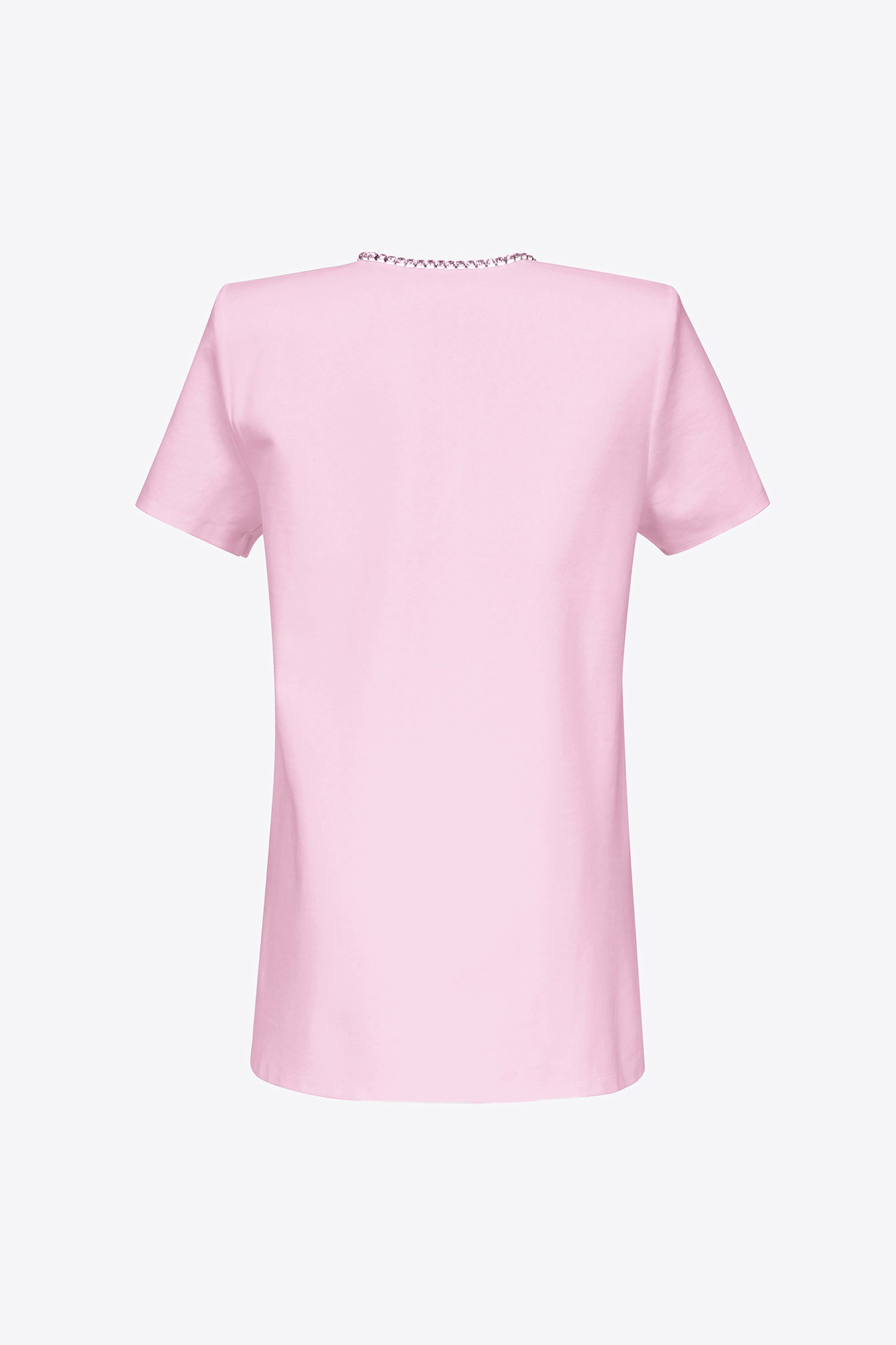 CRYSTAL BOW V-NECK T-SHIRT DRESS - 2