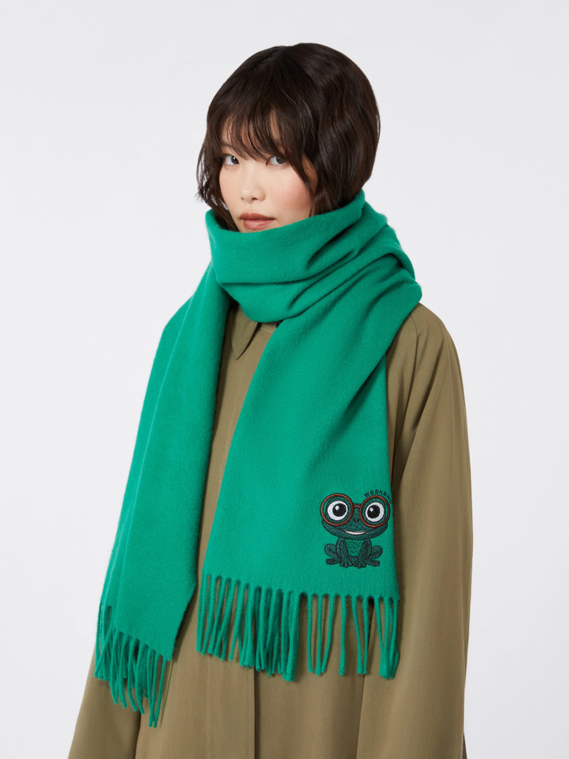 FASCIA Wool and cashmere stole - EMERALD 4