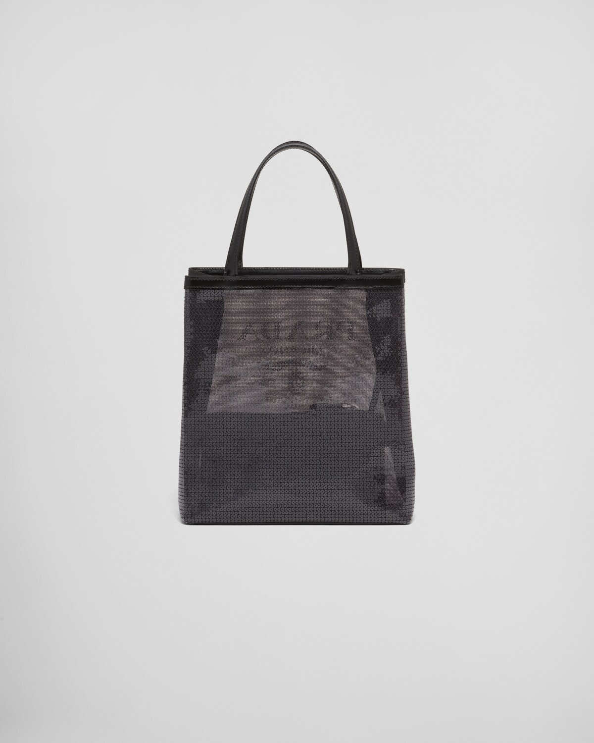 【PRADA】SMALL SEQUINED MESH TOTE BAG PRADA Sequin Mesh Small Tote Bag Black 1432062 | FASHIONPHILE