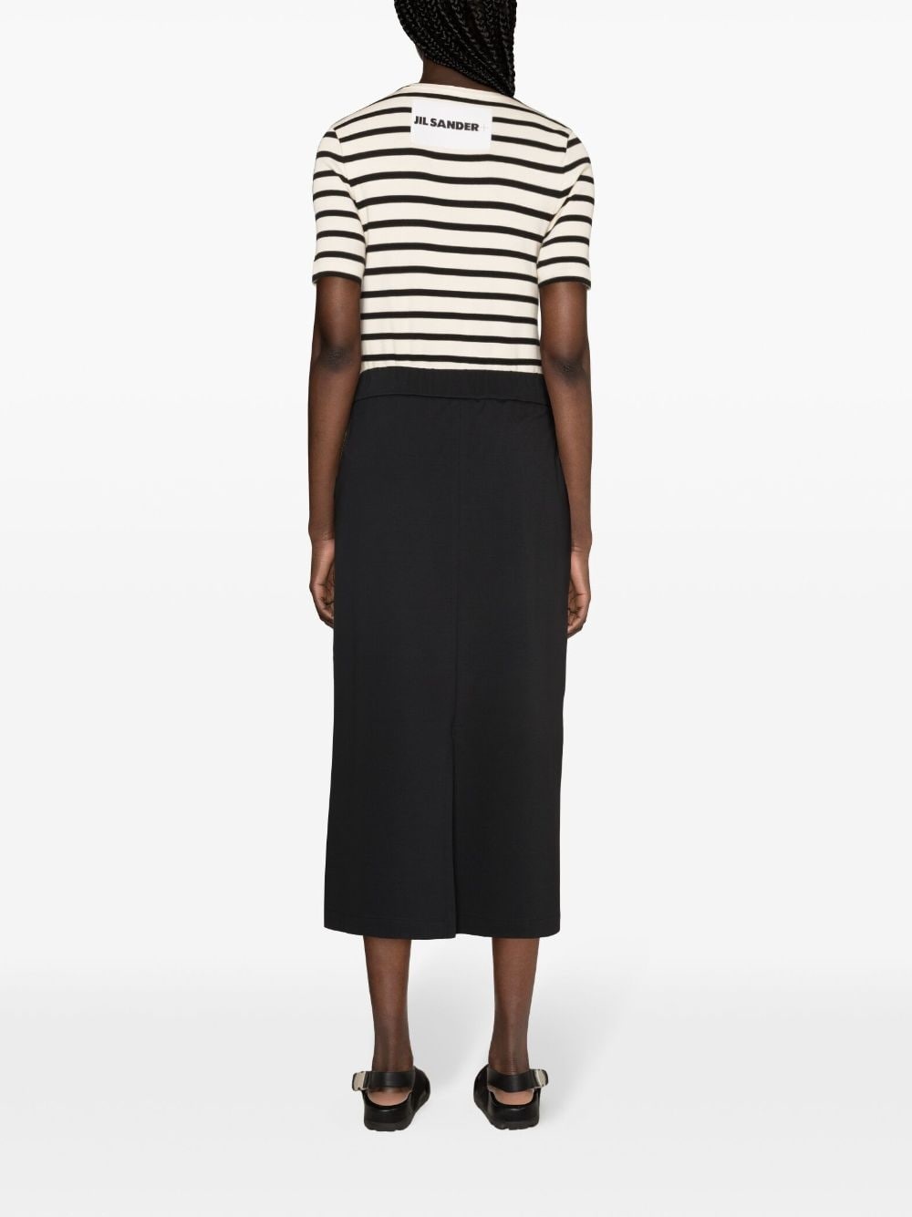 logo-patch jersey midi skirt - 4