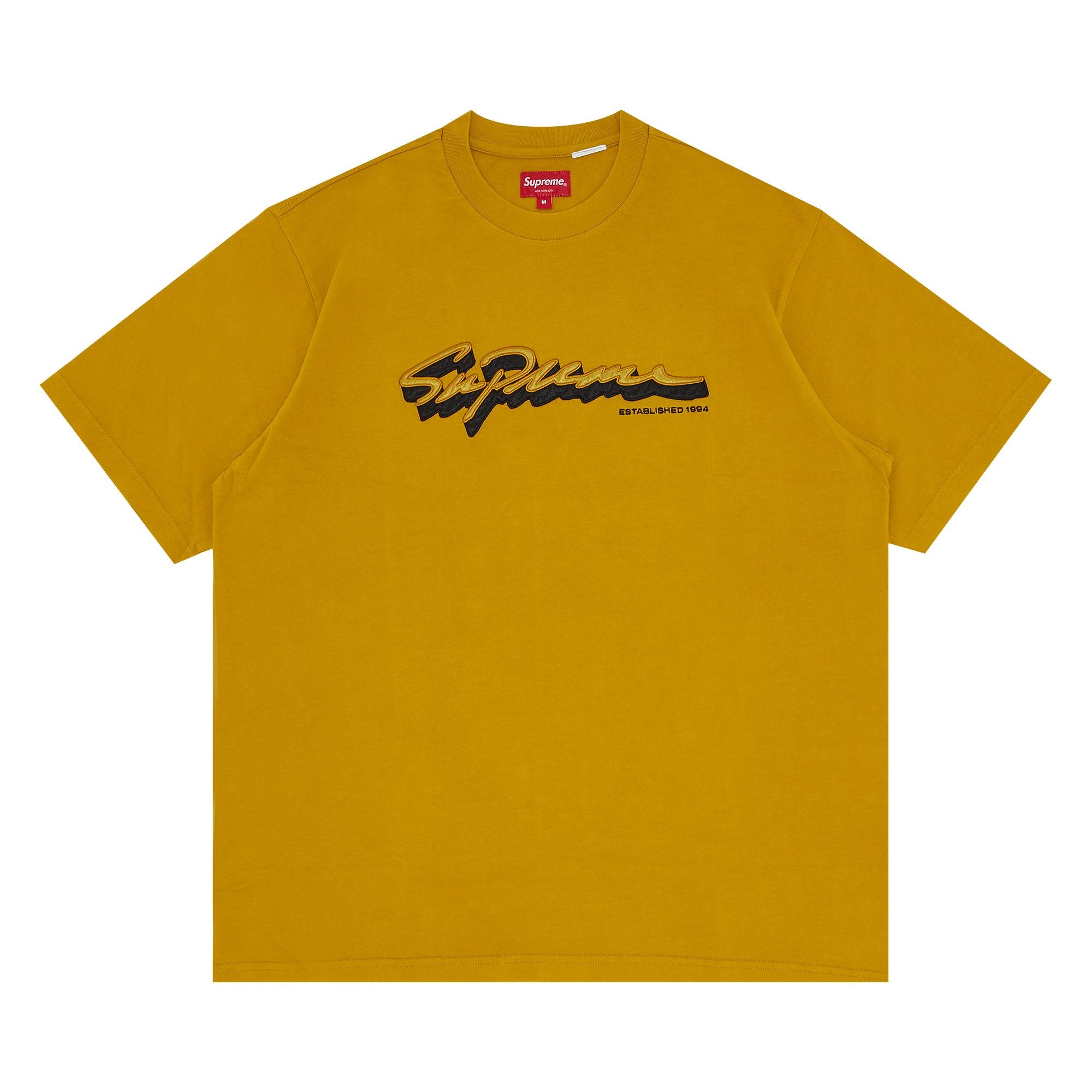 Supreme Shadow Script Short-Sleeve Top 'Dusty Yellow' - 1