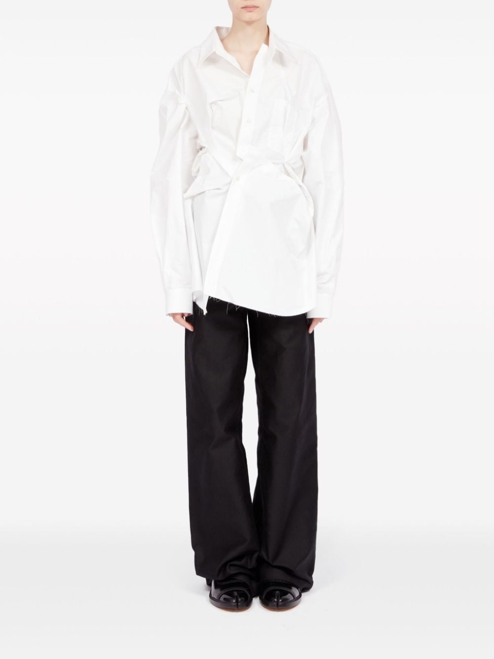asymmetric gathered shirt - 2