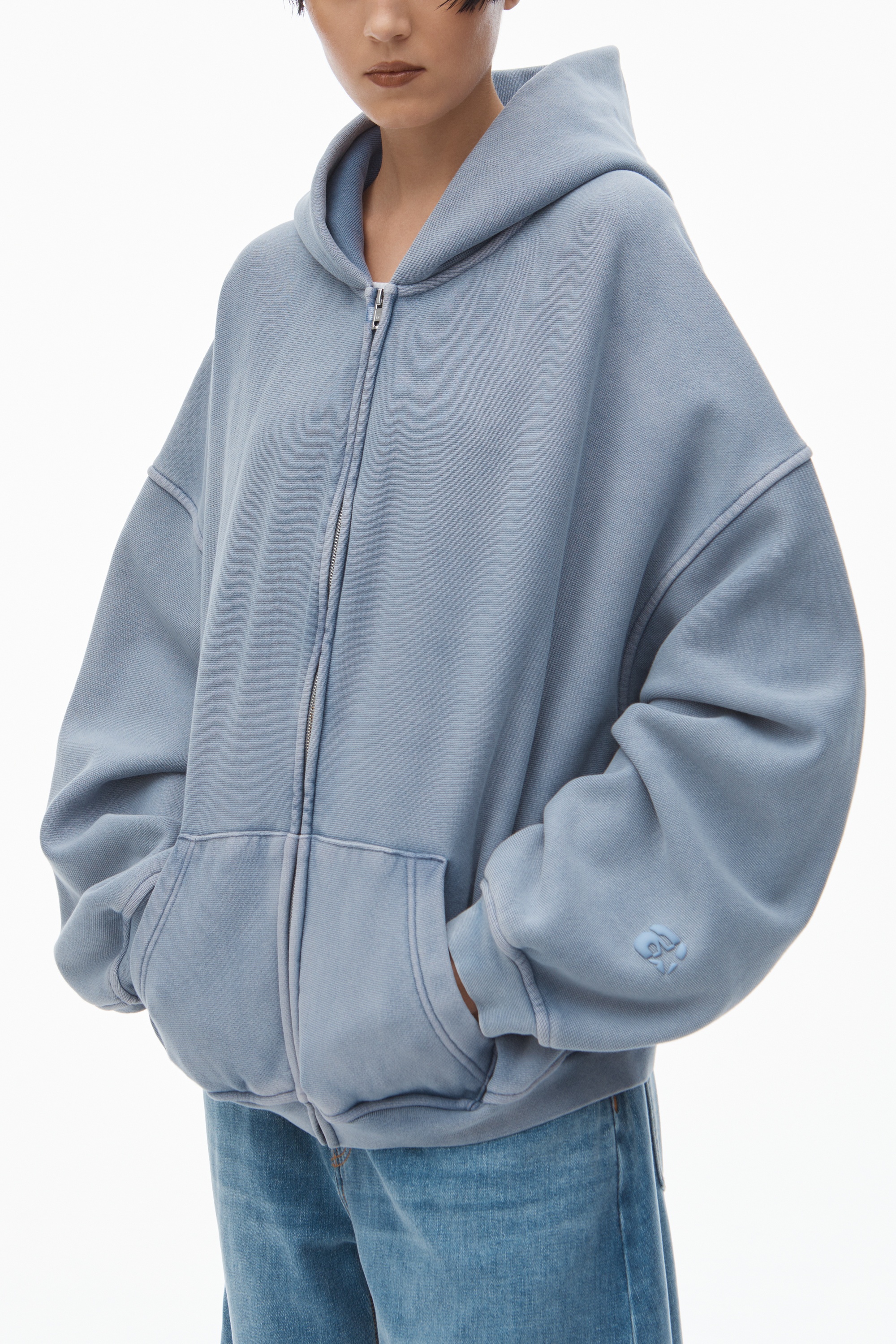 Alexander Wang oversize star logo-print zip-up hoodie