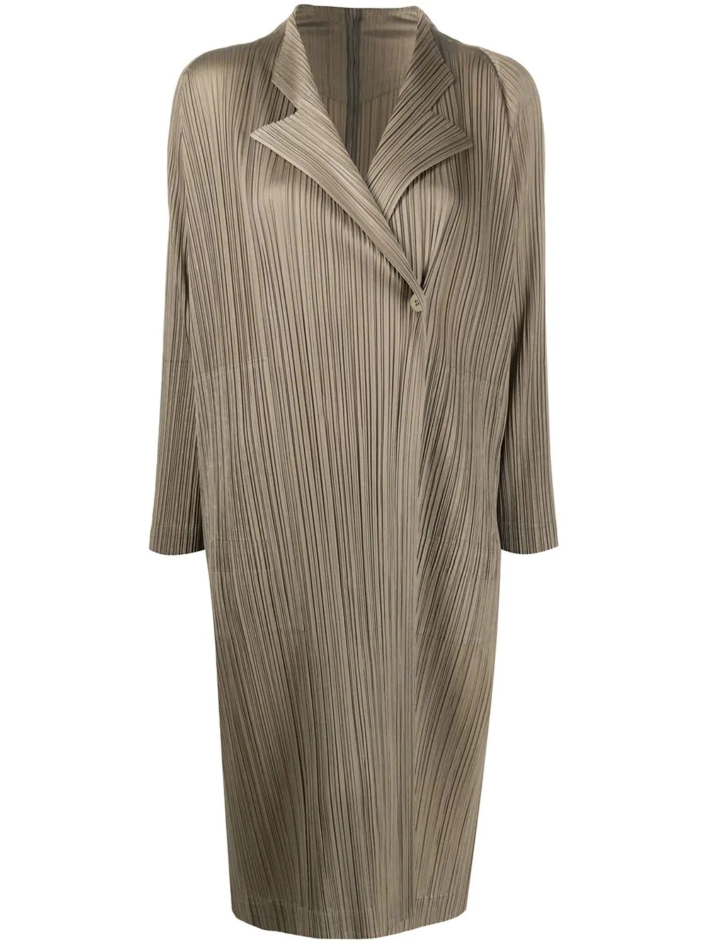 single button pleated light coat - 1