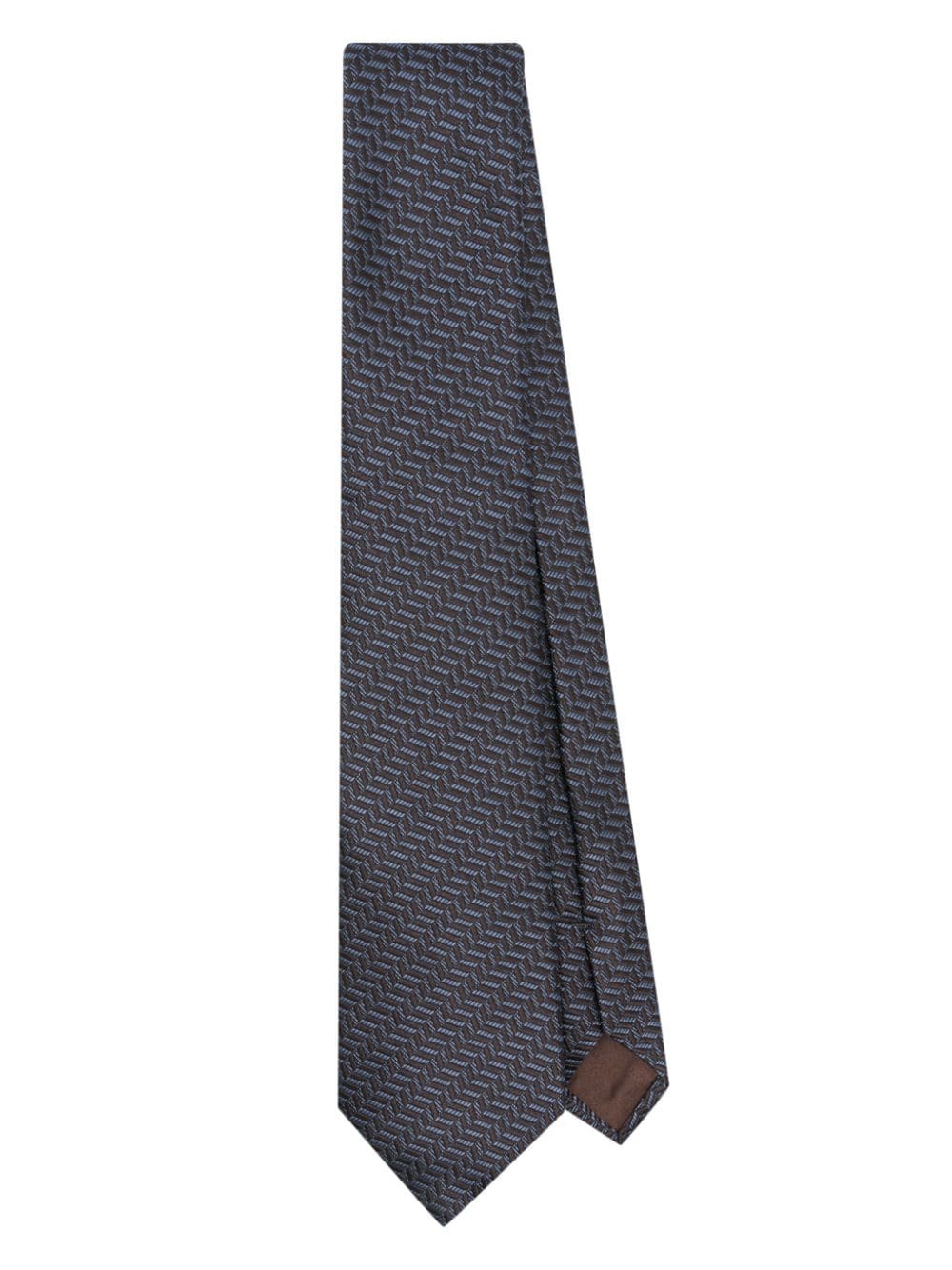 patterned-jacquard silk tie - 1