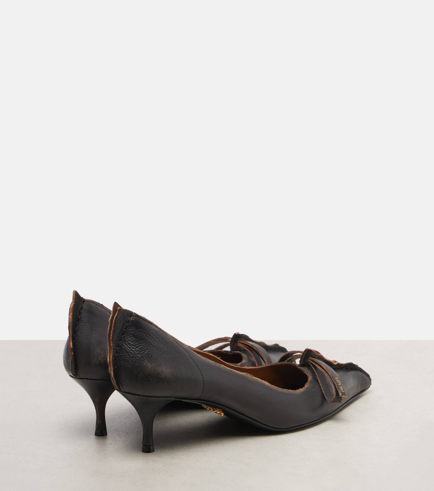 55 distressed leather pumps - 2