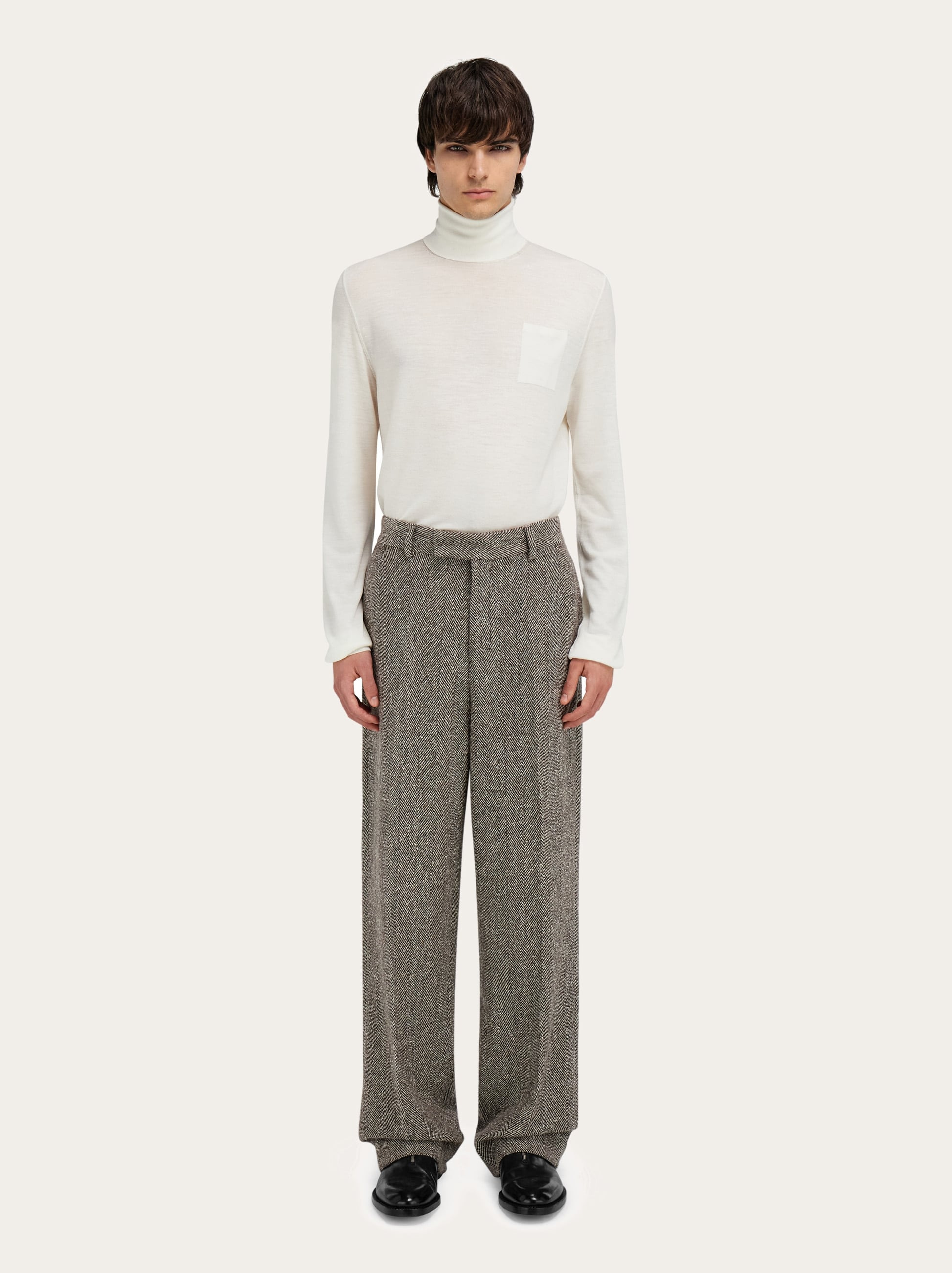 Wide legged chevron trouser - 7